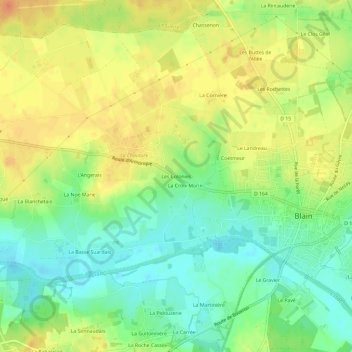 Topografische Karte Les Colonies, Höhe, Relief