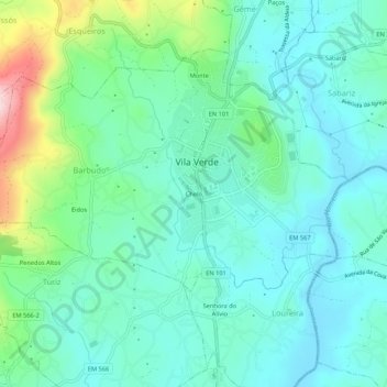 Topografische Karte Chelo, Höhe, Relief