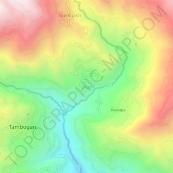 Topografische Karte Utao, Höhe, Relief