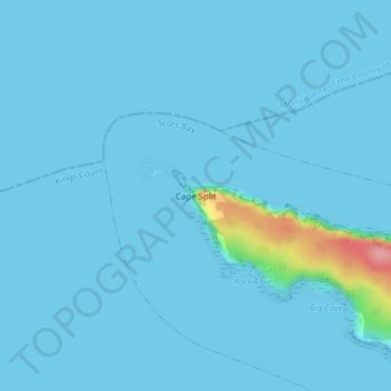 Topografische Karte Cape Split, Höhe, Relief