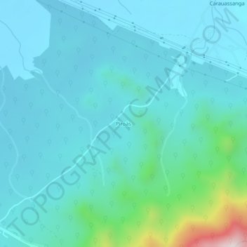 Topografische Karte Piroás, Höhe, Relief