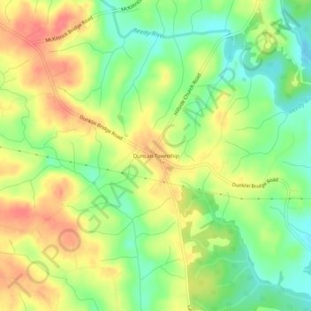 Topografische Karte Duncan Township, Höhe, Relief