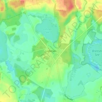 Topografische Karte Lohmen, Höhe, Relief