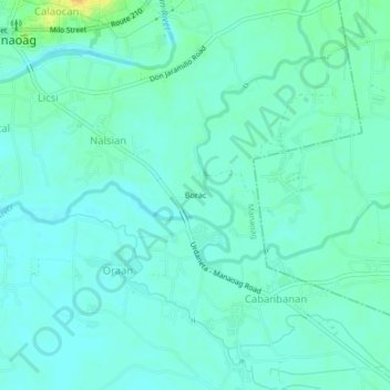 Topografische Karte Borac, Höhe, Relief
