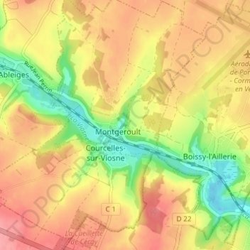 Topografische Karte La Croix Verdeau, Höhe, Relief