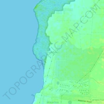 Topografische Karte Brickfield, Höhe, Relief