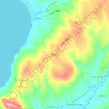 Topografische Karte Boot, Höhe, Relief