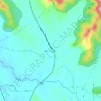 Topografische Karte Sanvarda, Höhe, Relief