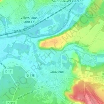 Topografische Karte Chaumont, Höhe, Relief