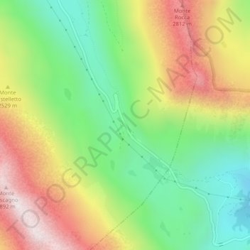 Topografische Karte Passo Foscagno, Höhe, Relief