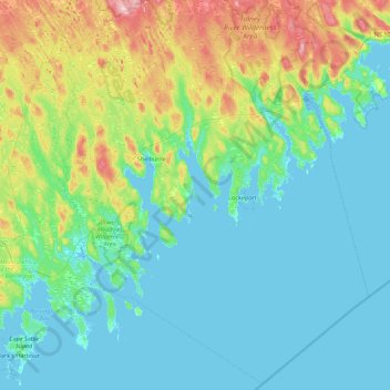 Topografische Karte McLean Island, Höhe, Relief