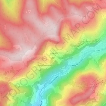 Topografische Karte Le Raindé, Höhe, Relief