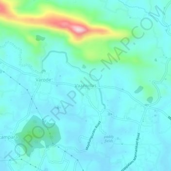 Topografische Karte Vaanivilas, Höhe, Relief