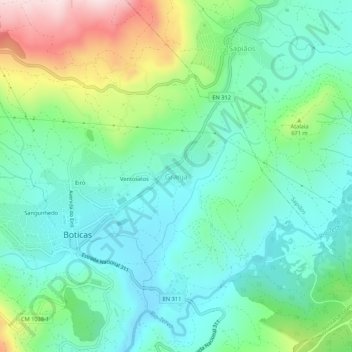 Topografische Karte Granja, Höhe, Relief
