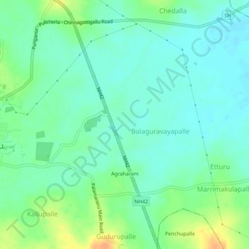 Topografische Karte Venkatapuram, Höhe, Relief