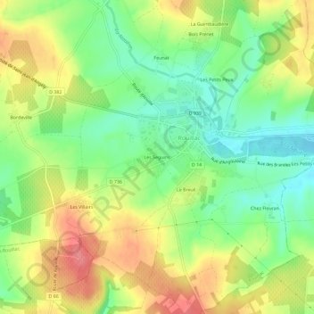 Topografische Karte Les Seguins, Höhe, Relief