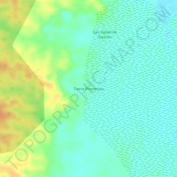 Topografische Karte Tierra Prometida, Höhe, Relief