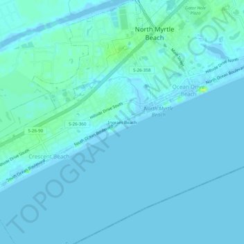 Topografische Karte Ingram Beach, Höhe, Relief