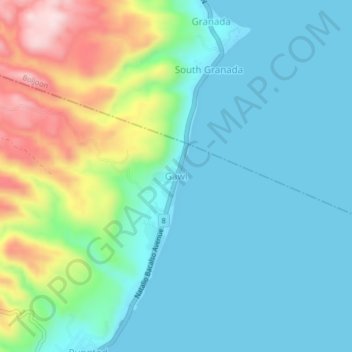 Topografische Karte Gawi, Höhe, Relief