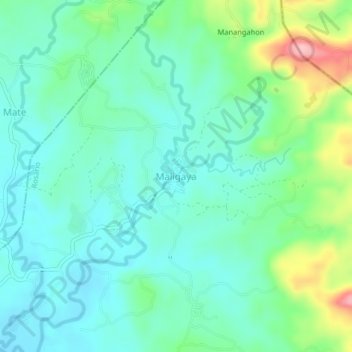 Topografische Karte Maligaya, Höhe, Relief