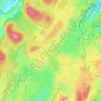 Topografische Karte Les Dadonnins, Höhe, Relief