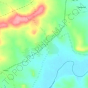 Topografische Karte Nesari, Höhe, Relief