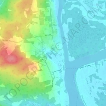 Topografische Karte Gagetown, Höhe, Relief