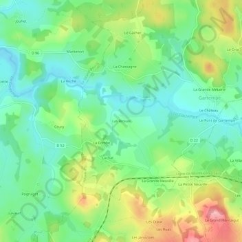 Topografische Karte Las Brouas, Höhe, Relief