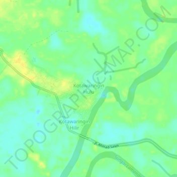 Topografische Karte Kotawaringin Hulu, Höhe, Relief