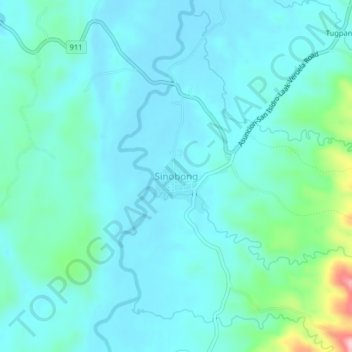 Topografische Karte Sinobong, Höhe, Relief