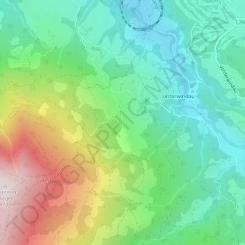 Topografische Karte Schwaigerberg, Höhe, Relief
