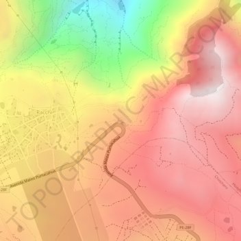 Topografische Karte Mirador Racchi, Höhe, Relief