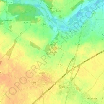 Topografische Karte Les Charmilles, Höhe, Relief