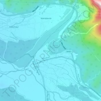 Topografische Karte khayar ghari, Höhe, Relief
