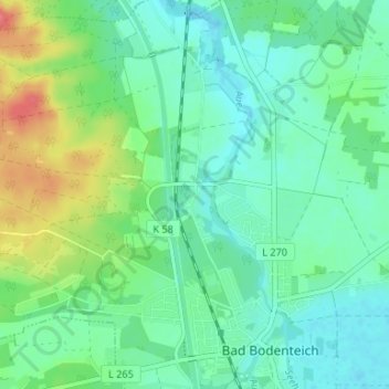 Topografische Karte Häcklingen, Höhe, Relief