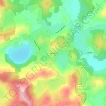 Topografische Karte Soulages, Höhe, Relief