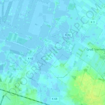 Topografische Karte Groß Neuland, Höhe, Relief