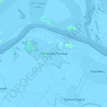Topografische Karte Лебяжья Поляна, Höhe, Relief