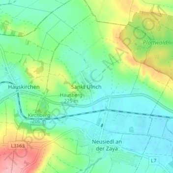 Topografische Karte Sankt Ulrich, Höhe, Relief