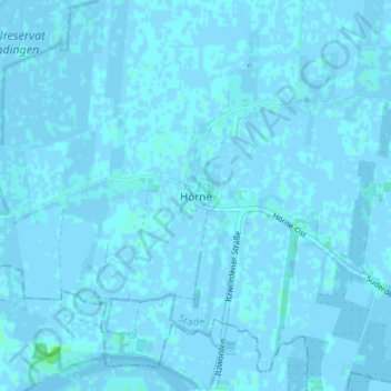 Topografische Karte Hörne, Höhe, Relief