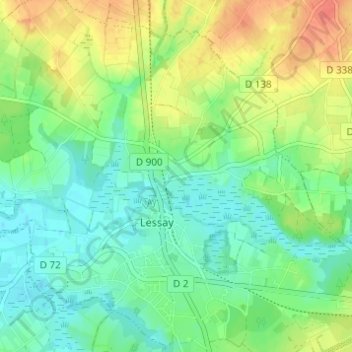Topografische Karte Sainte-Opportune, Höhe, Relief