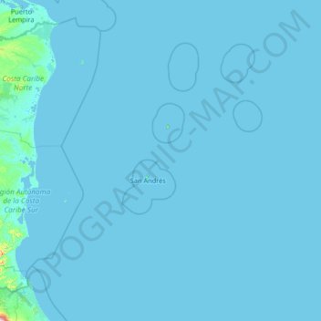 Topografische Karte San Andrés and Providencia, Höhe, Relief
