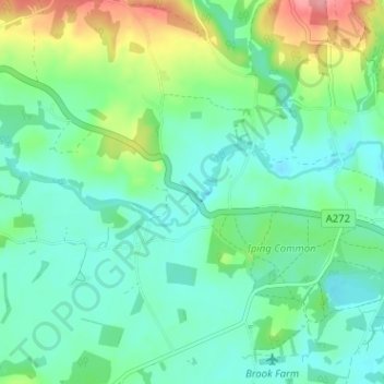 Topografische Karte Trotton, Höhe, Relief