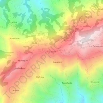 Topografische Karte Kharan, Höhe, Relief
