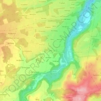 Topografische Karte Loch, Höhe, Relief
