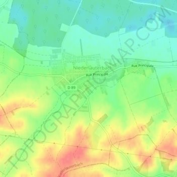 Topografische Karte Hostenberg, Höhe, Relief