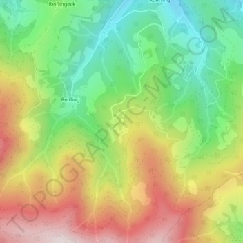 Topografische Karte Alm Rainer, Höhe, Relief