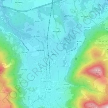 Topografische Karte Haindorf, Höhe, Relief