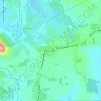 Topografische Karte Burgos, Höhe, Relief