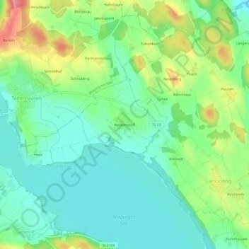 Topografische Karte Wolkersdorf, Höhe, Relief